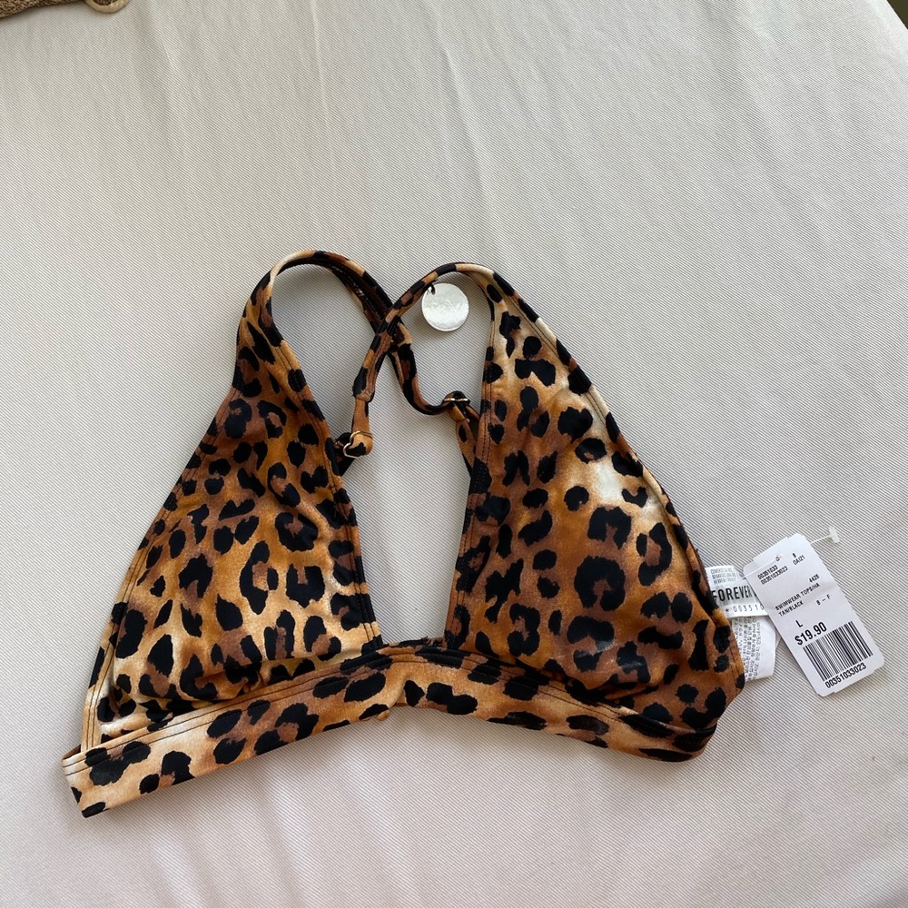 Cheetah print bathing suit top